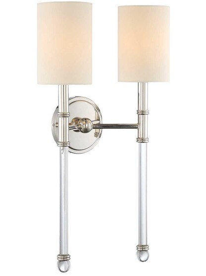 Fremont 2-Light Sconce in Polished Nickel.